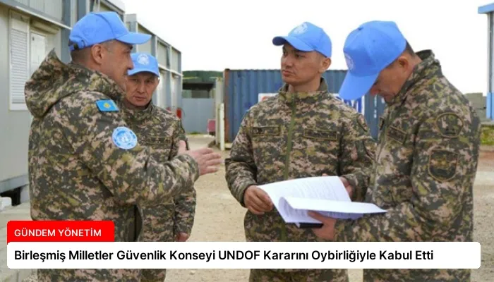 Birleşmiş Milletler Güvenlik Konseyi UNDOF Kararını Oybirliğiyle Kabul Etti