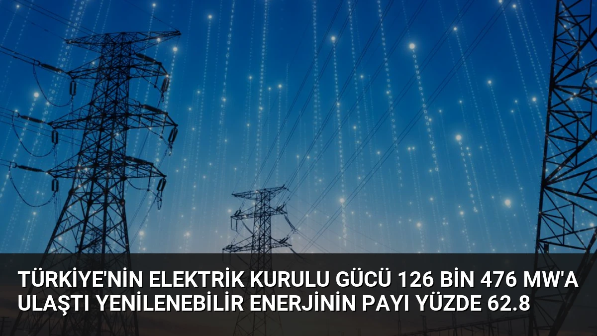 Türkiye’nin Elektrik Kurulu Gücü 126 Bin 476 MW’a Ulaştı Yenilenebilir Enerjinin Payı Yüzde 62.8